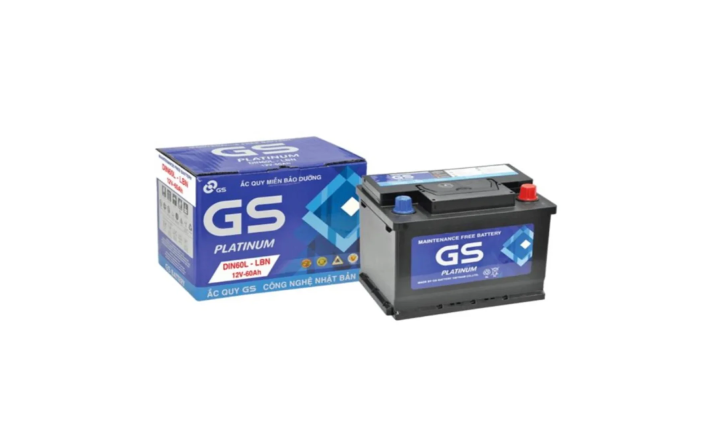 Bình ắc quy GS DIN60L LBN MF7295 (12V - 60AH)
